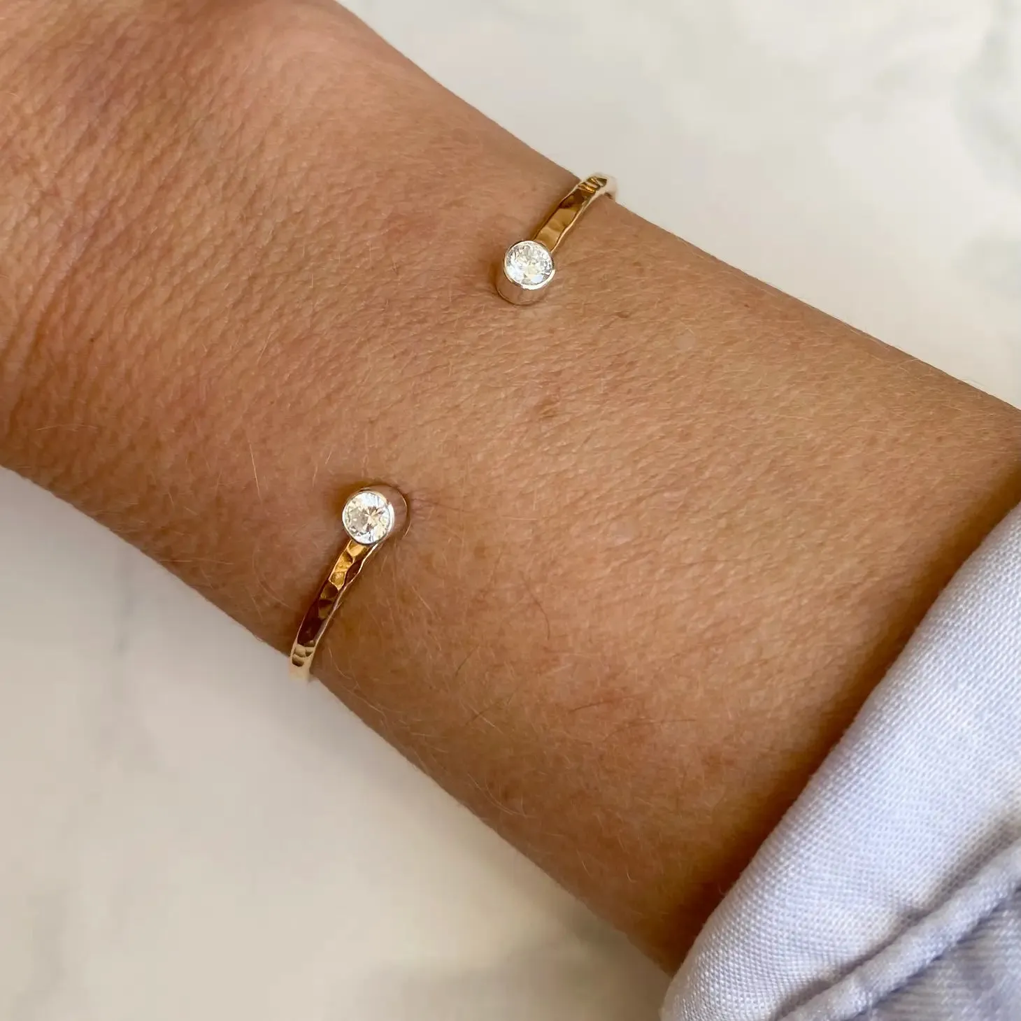 Bonnie Boardman - Swarovski Open Hammered Cuff