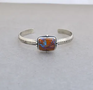 Boulder Opal Cuff Bracelet with Rumble Texture.