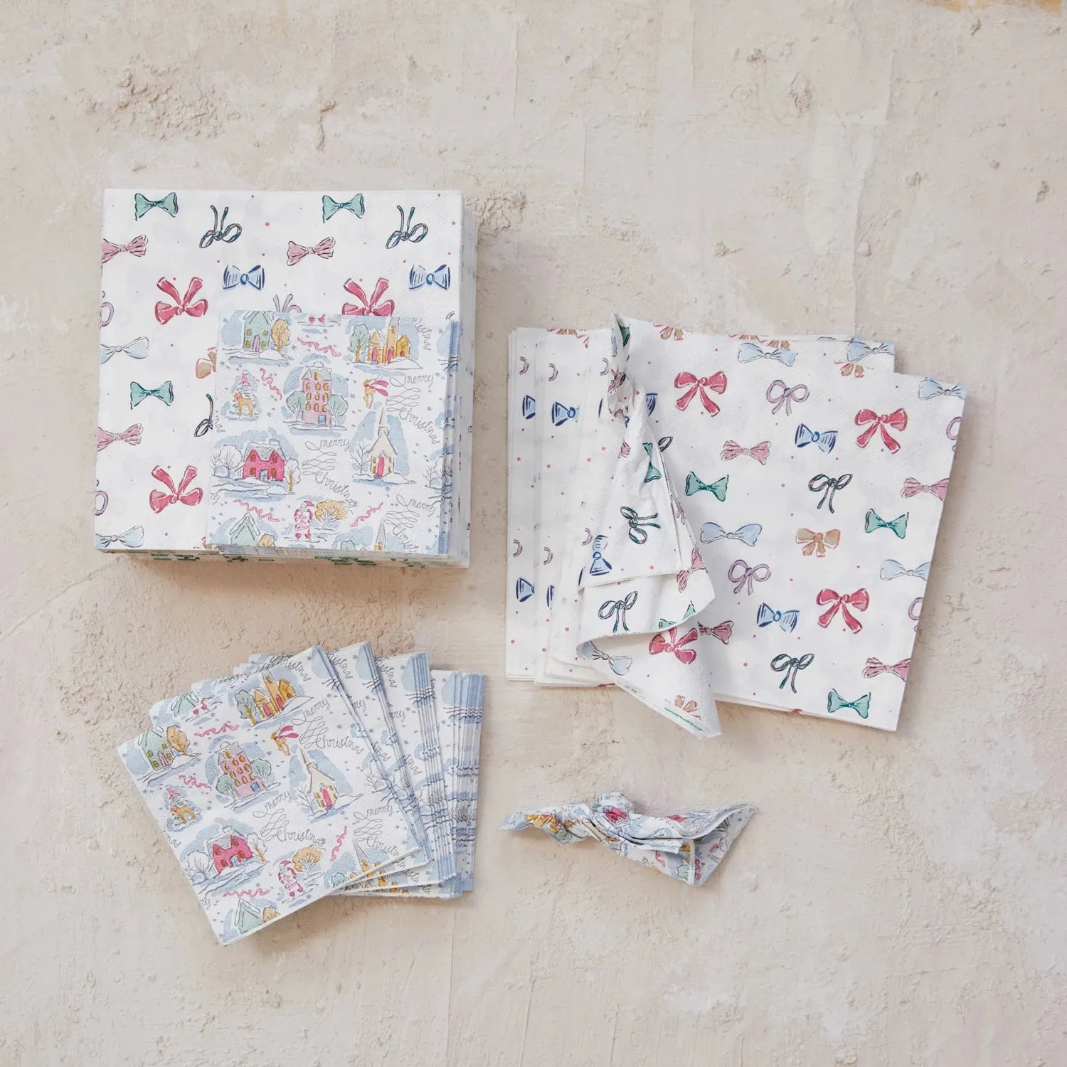 BOW PATTERN NAPKIN 50PK