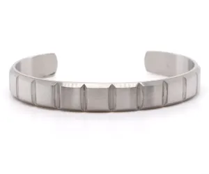 Box Cut Stainless Steel Cuff Bracelet