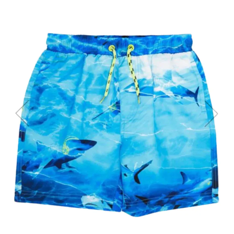 Boys Ex Chainstore mesh lined shark swim shorts (style 1726) Wholesale Pack of 12