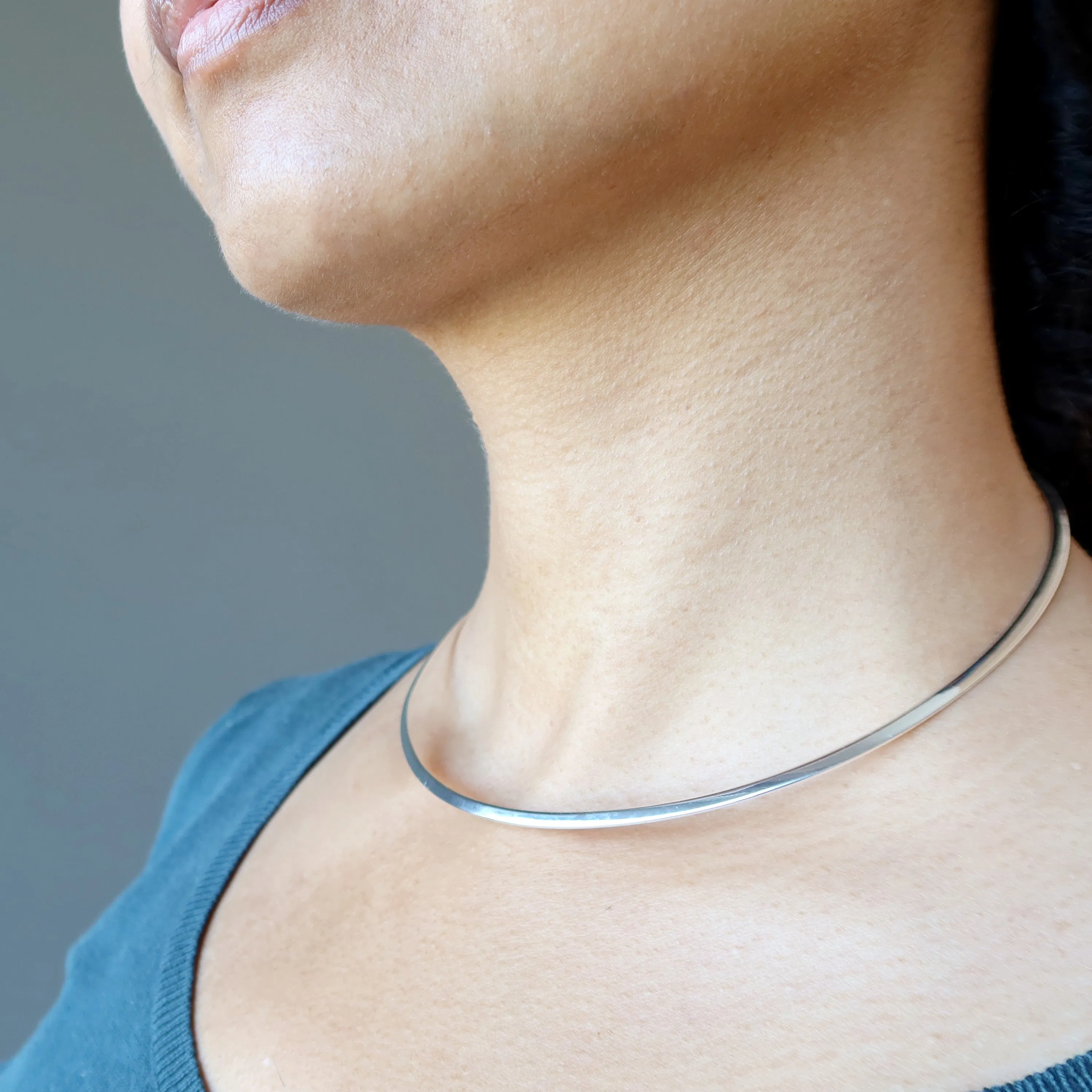 Brass Choker Necklace Set Stylish Gold Silver Pair