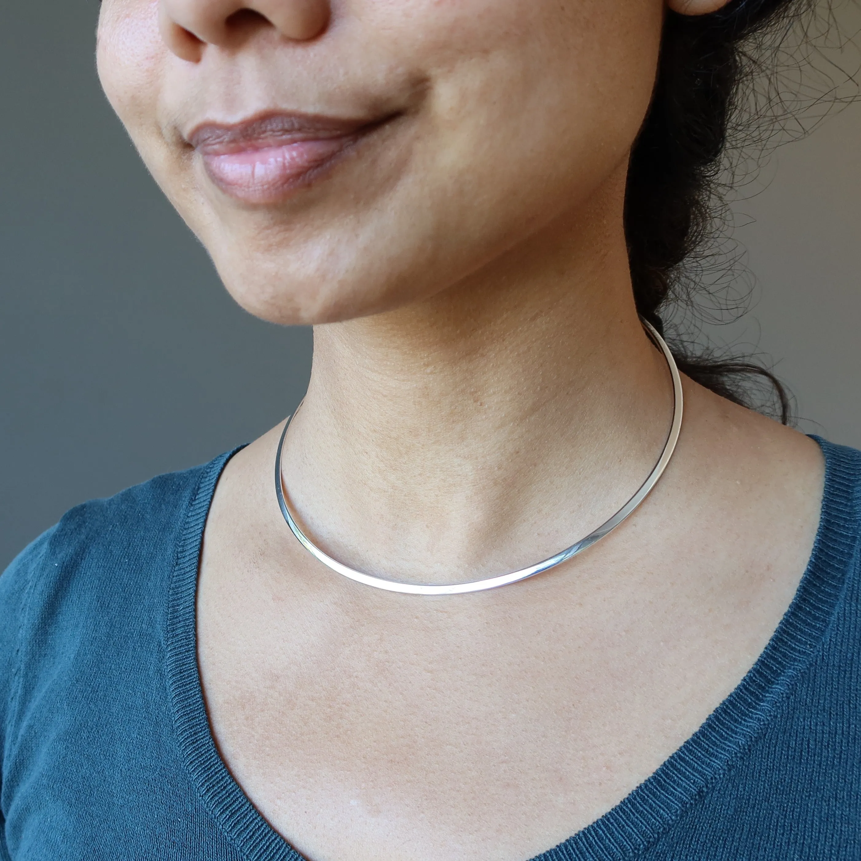 Brass Choker Necklace Set Stylish Gold Silver Pair