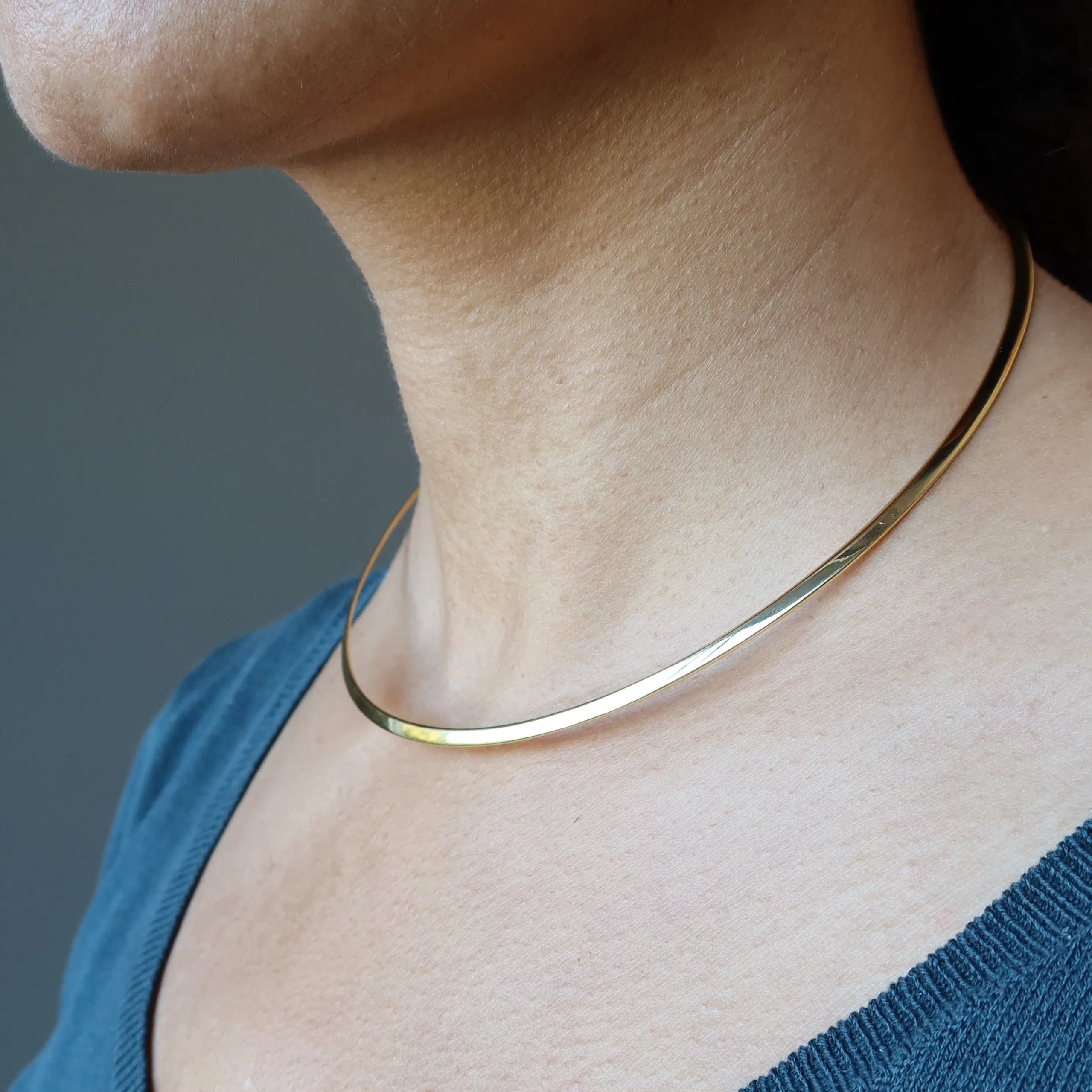 Brass Choker Necklace Set Stylish Gold Silver Pair