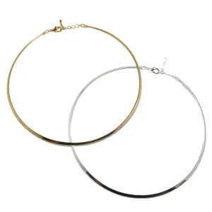 Brass Choker Necklace Set Stylish Gold Silver Pair