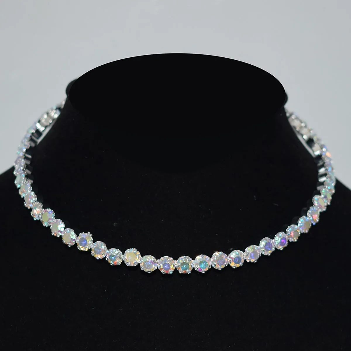 Bridal Crystal Rhinestone Choker Necklace Women