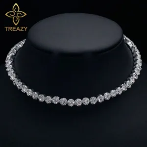 Bridal Crystal Rhinestone Choker Necklace Women