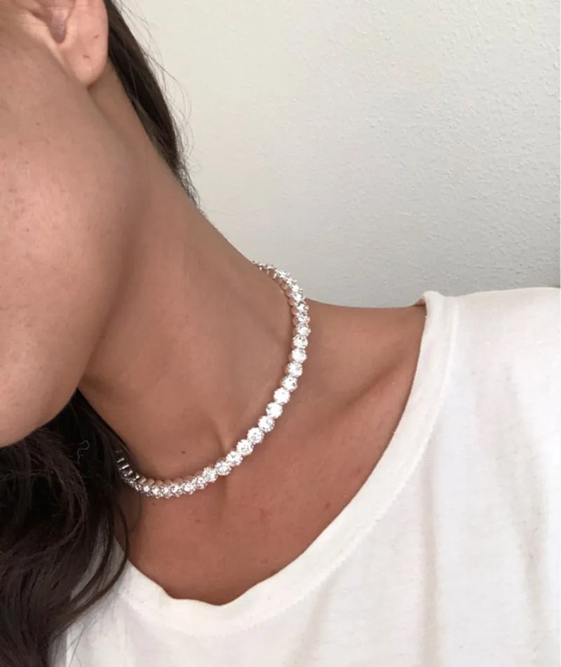 Bridal Crystal Rhinestone Choker Necklace Women