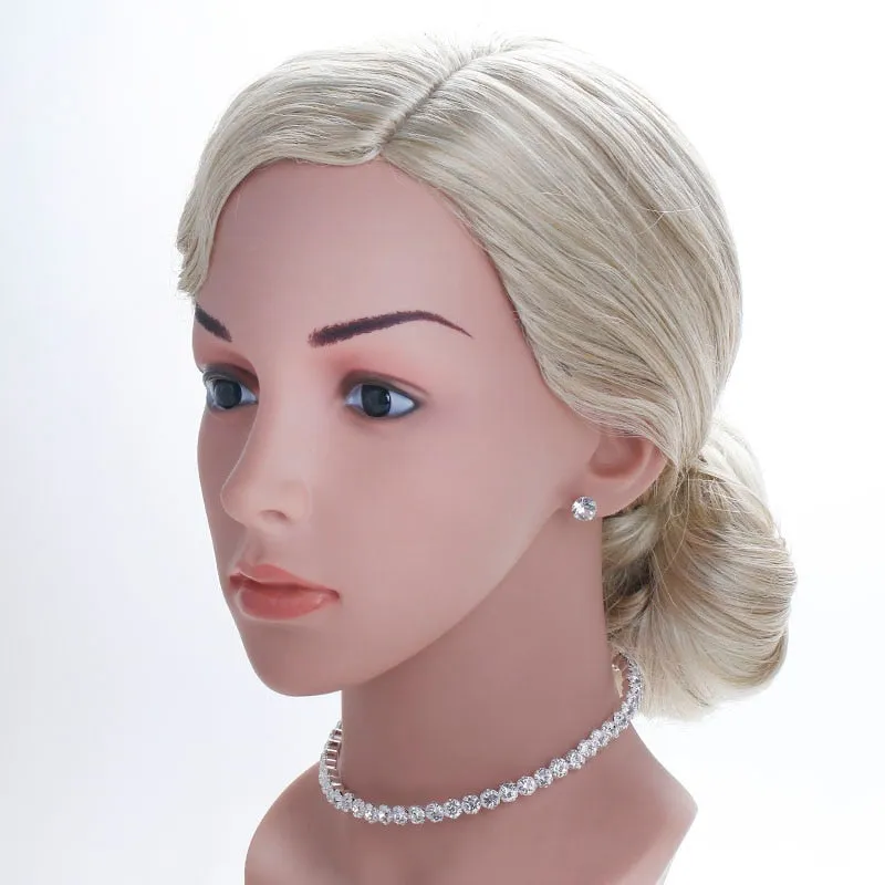 Bridal Crystal Rhinestone Choker Necklace Women