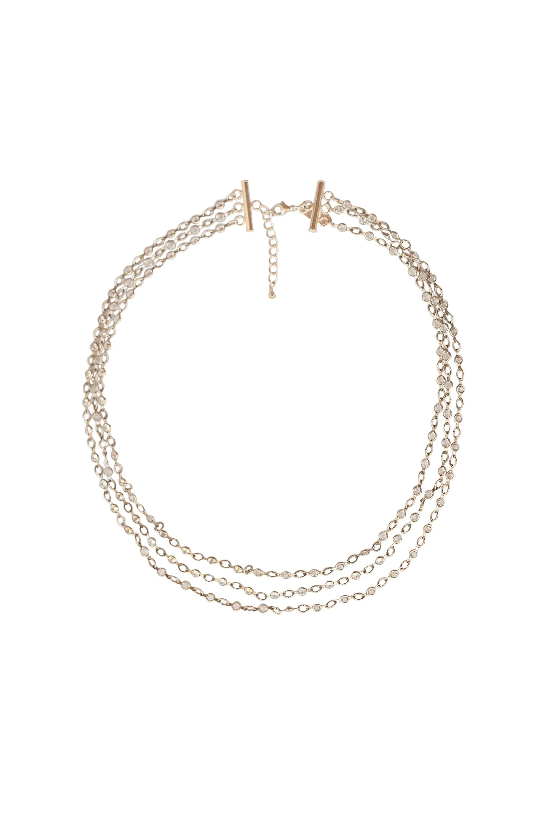 Bridal Three Strand Petite Swarovski Crystal Necklace