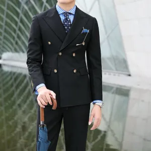 British Double Breasted Formal Dress  Men Suit