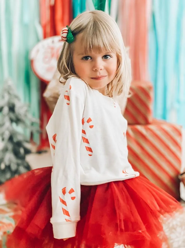 Brokedown Clothing Kid's Candy Cane Sweatshirt