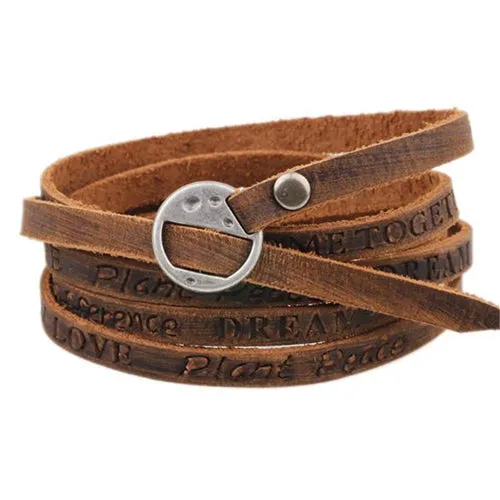 Brown Leather Boho Bracelet