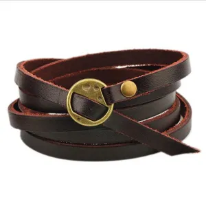 Brown Leather Boho Bracelet