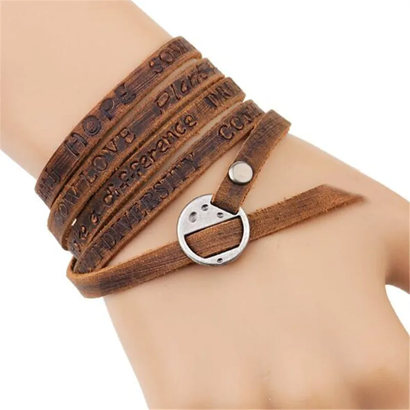 Brown Leather Boho Bracelet