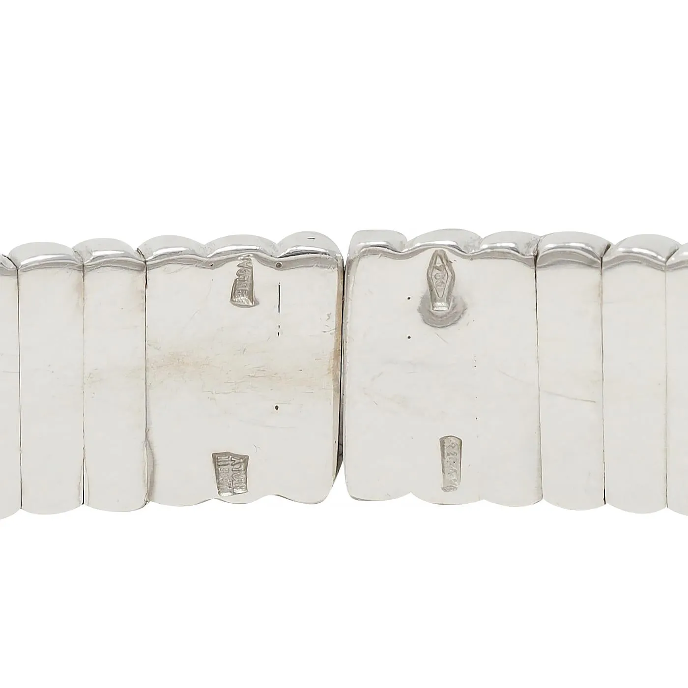 Bulgari 1990s 18 Karat White Gold Parentesi Vintage Cuff Bracelet