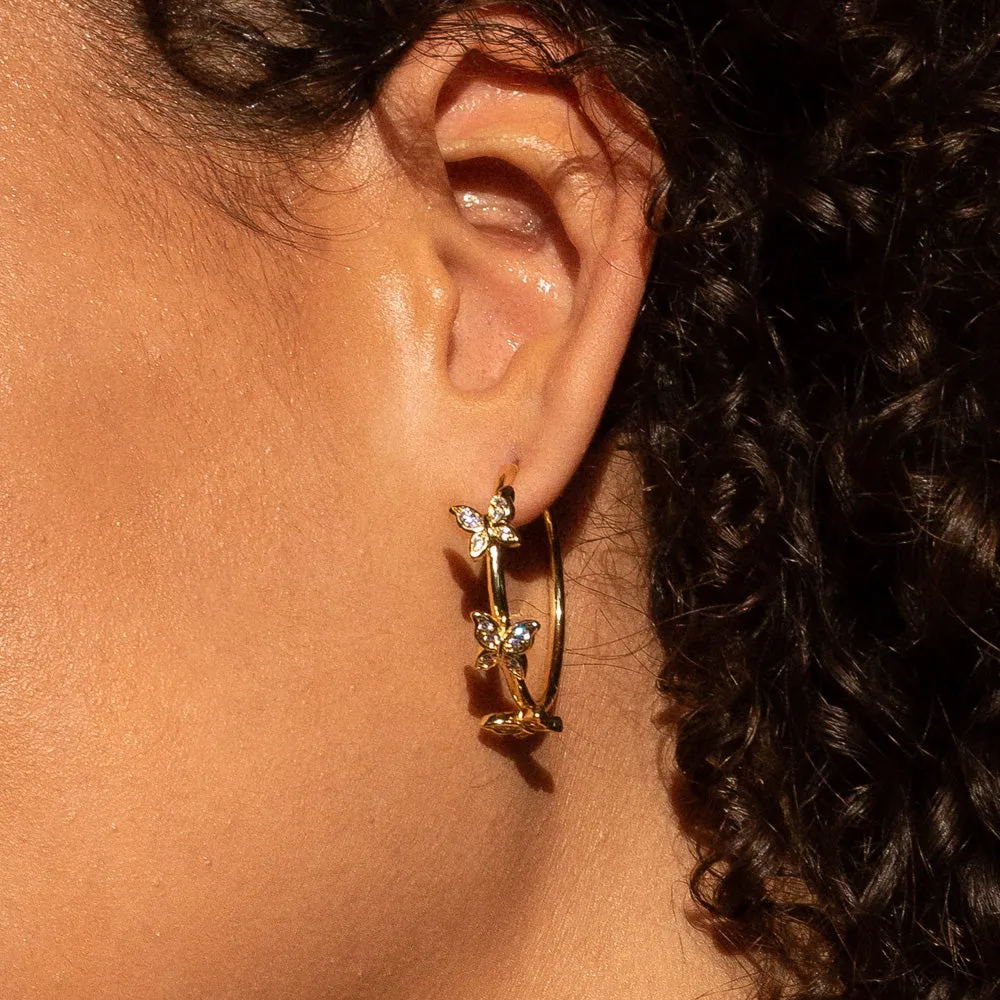 Butterfly Hoop Earrings