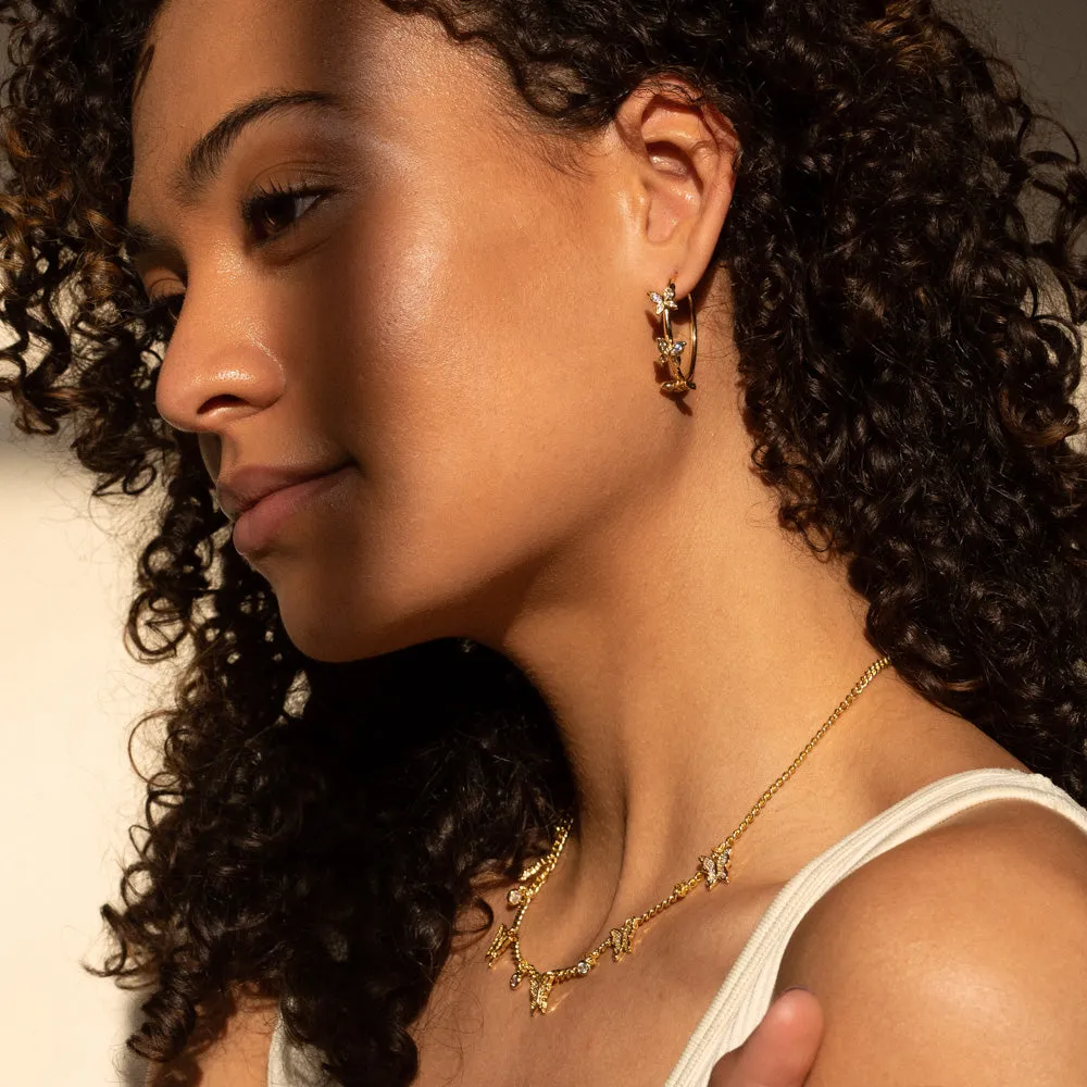 Butterfly Hoop Earrings