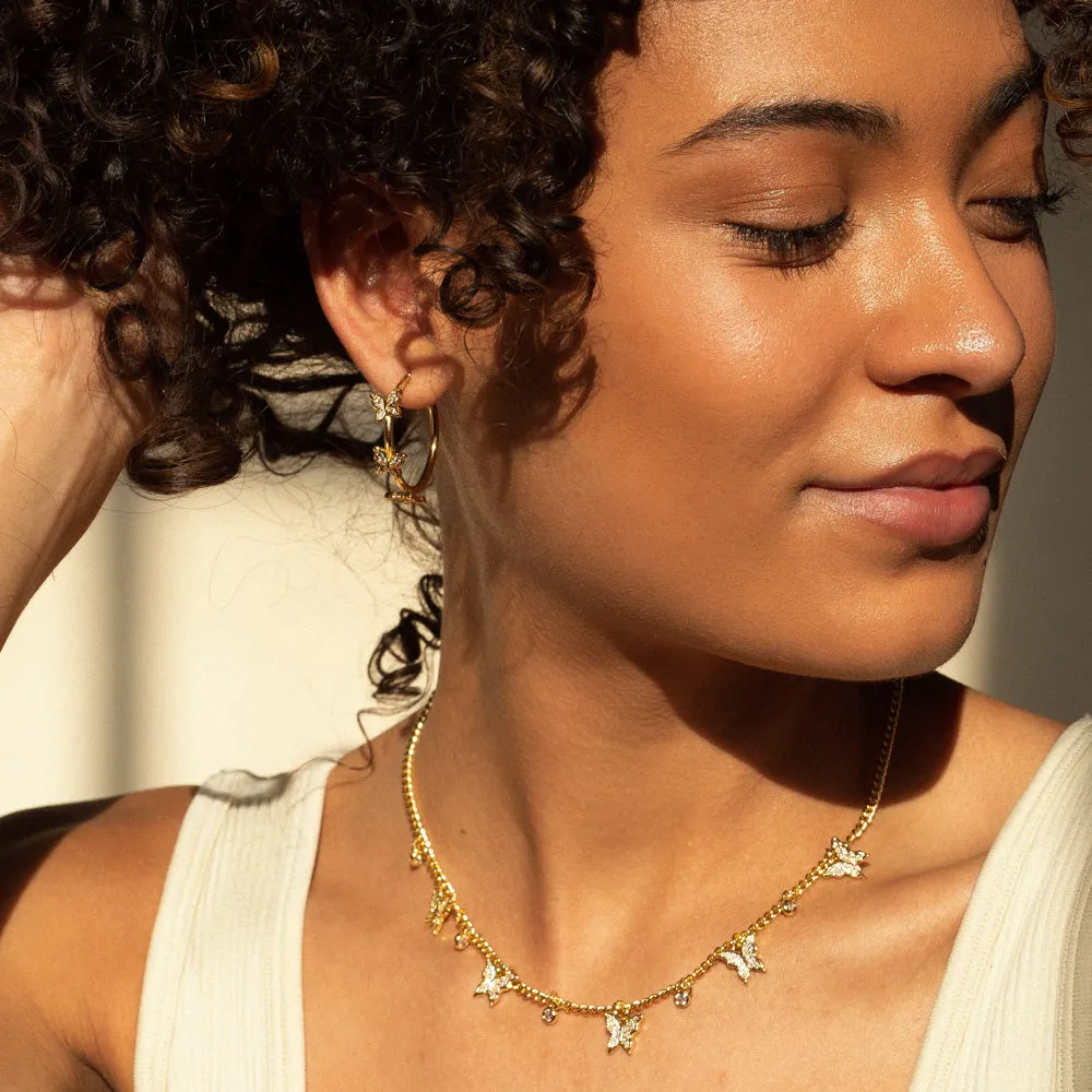 Butterfly Hoop Earrings