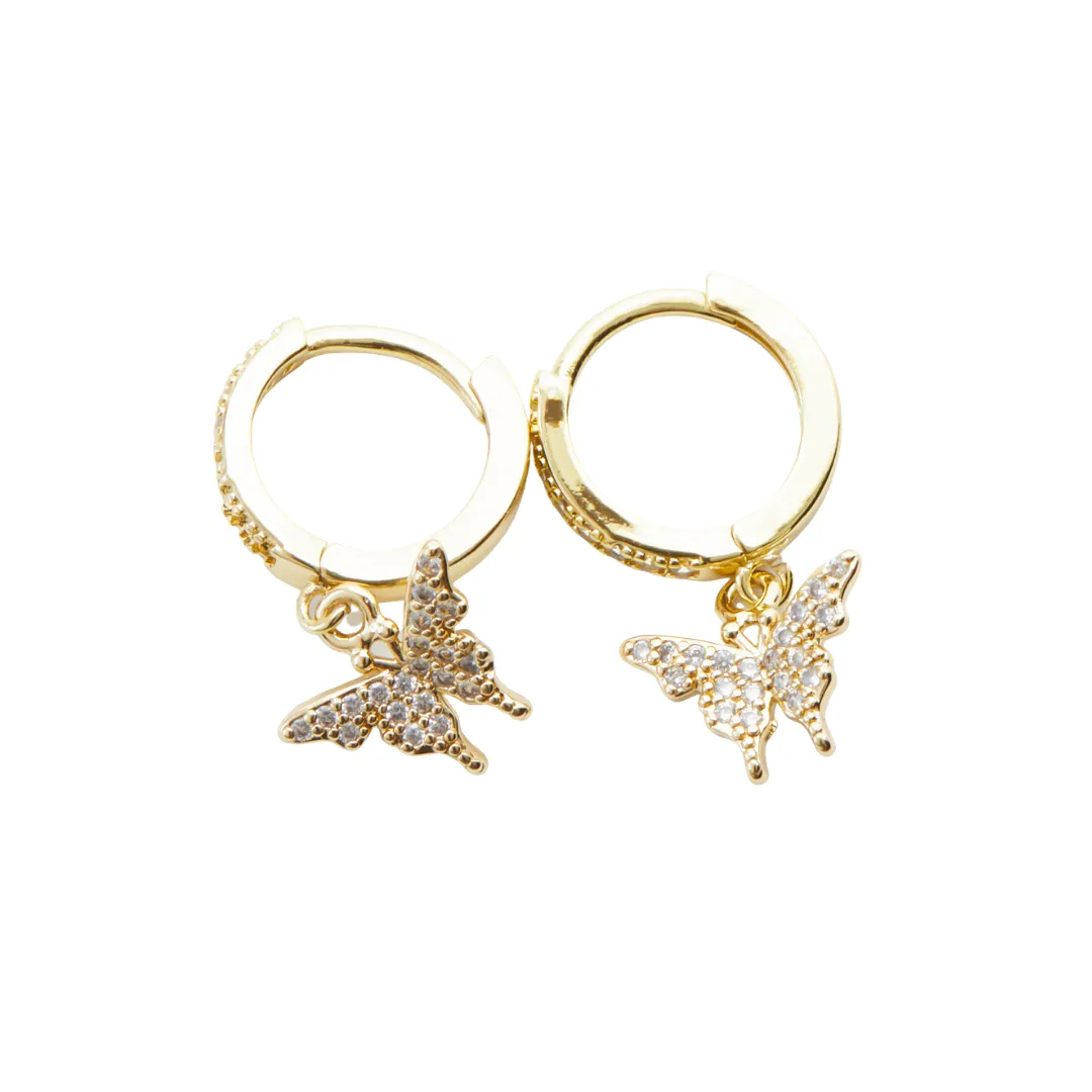 Butterfly Huggie Earrings