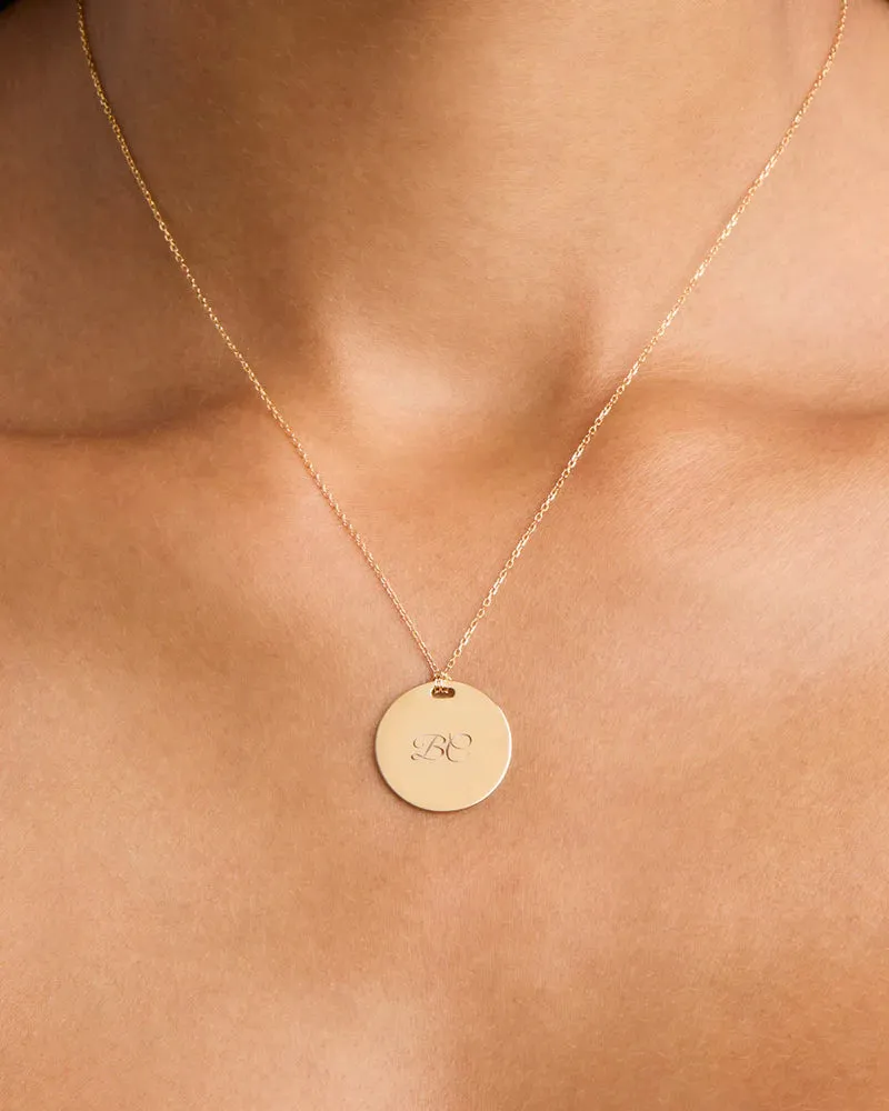 By Charlotte  Forever And Always Large Engravable Necklace - 18k Gold Vermeil
