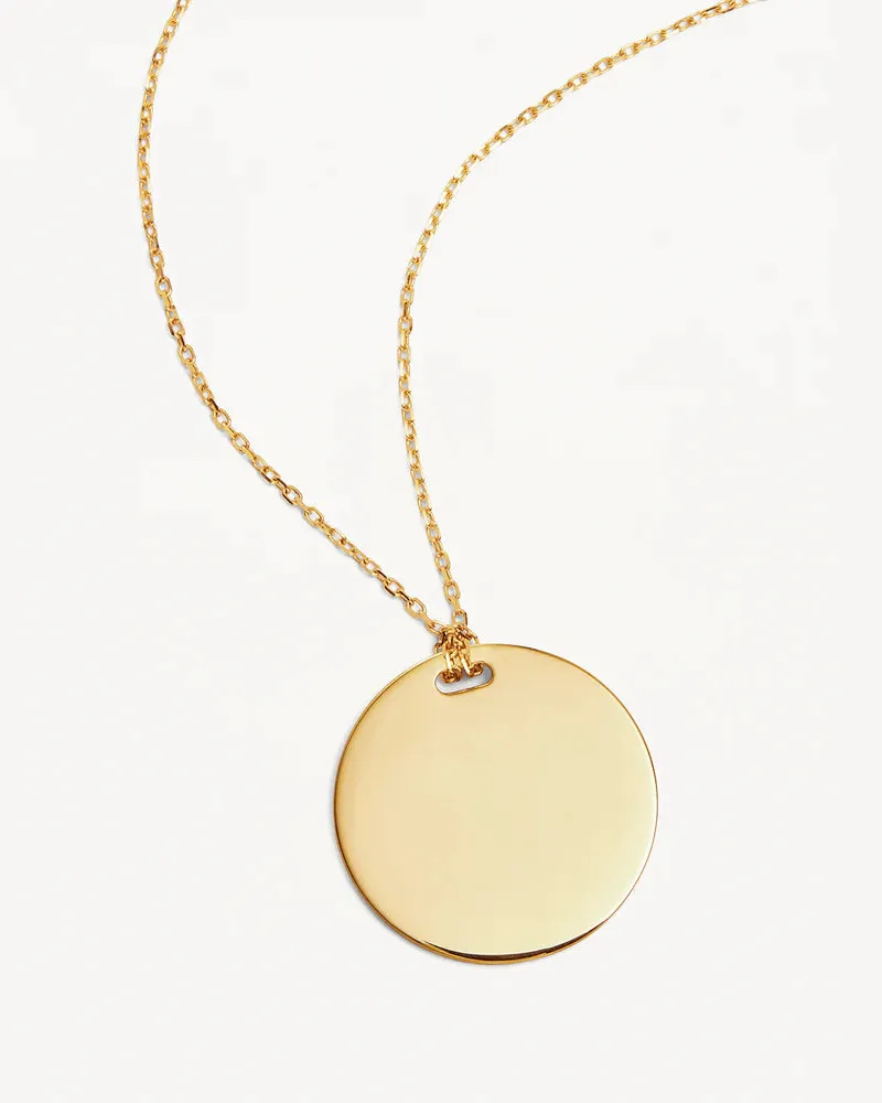 By Charlotte  Forever And Always Large Engravable Necklace - 18k Gold Vermeil