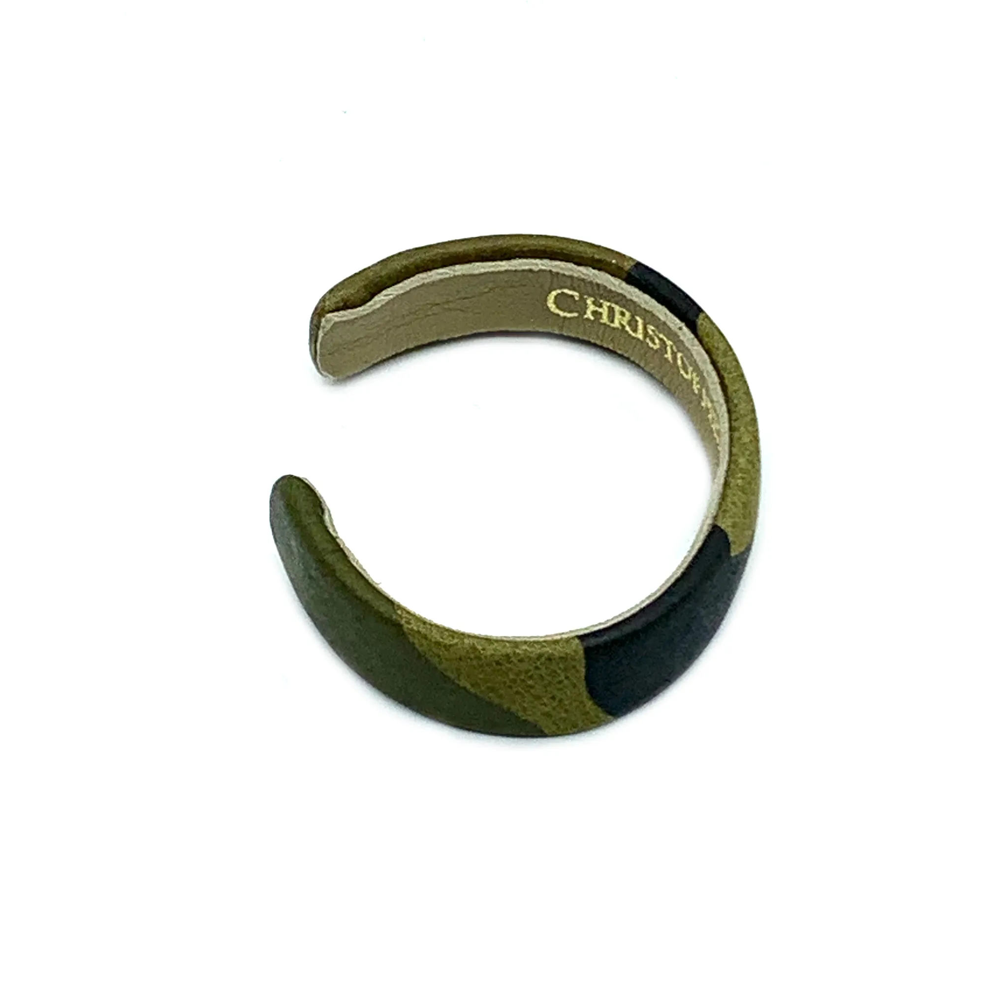 CA Christopher Augmon Green Camouflage Leather ½” Cuff