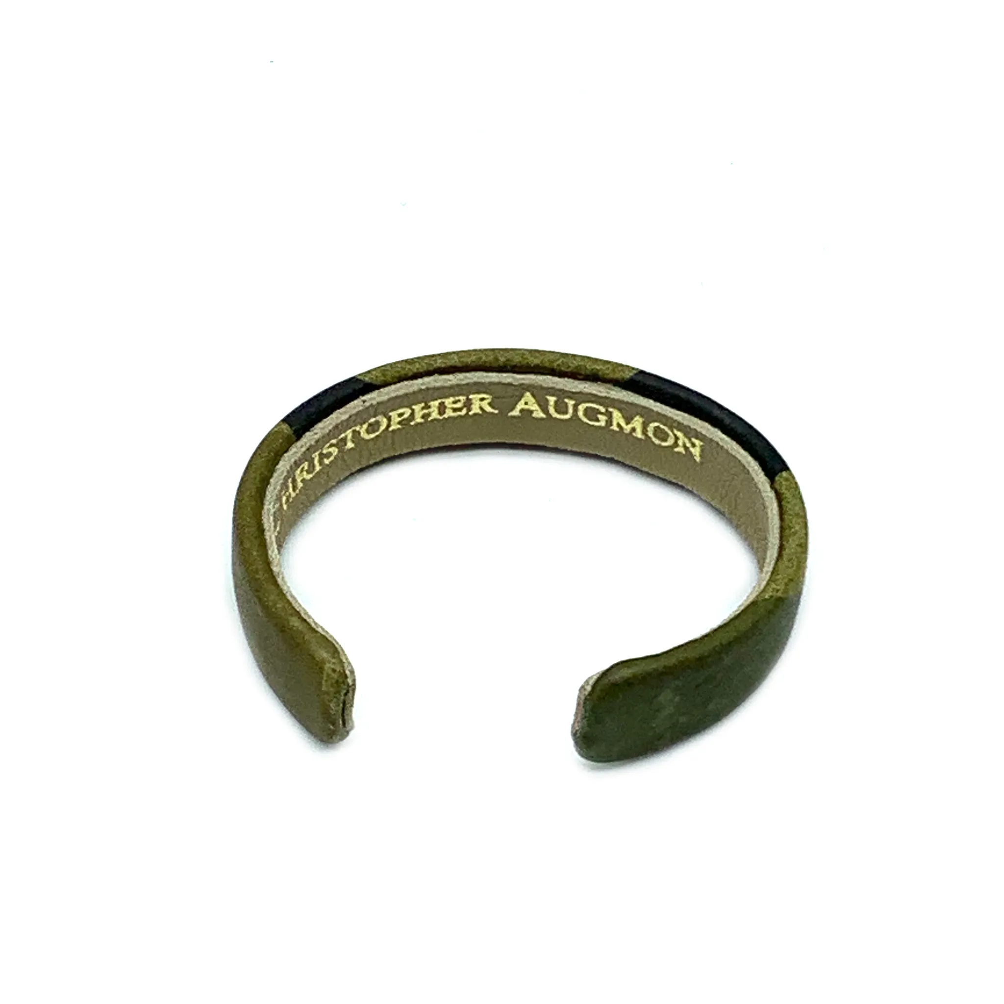 CA Christopher Augmon Green Camouflage Leather ½” Cuff