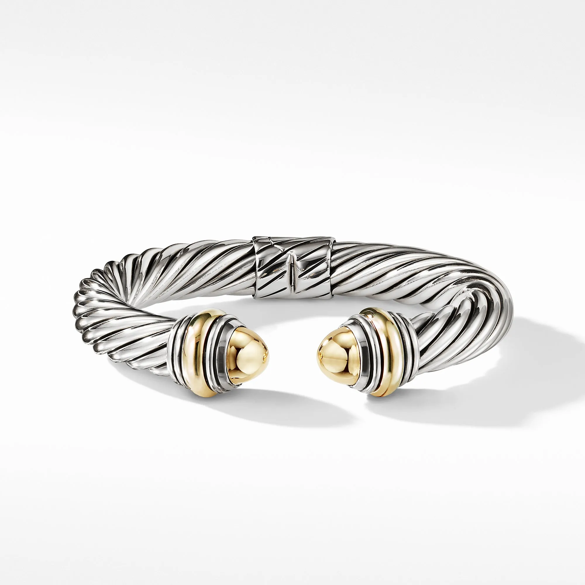 Cable Classic Bracelet with Bonded Yellow Gold and 14K Gold, 10mm, Size Large