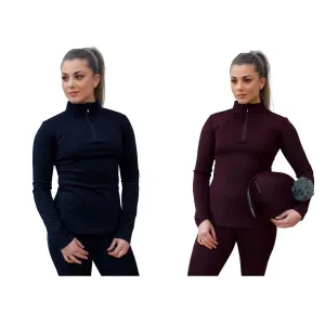 Cameo Equine Super Soft Winter Baselayer with 4way Stretch Fabric 1/4 Length Zip