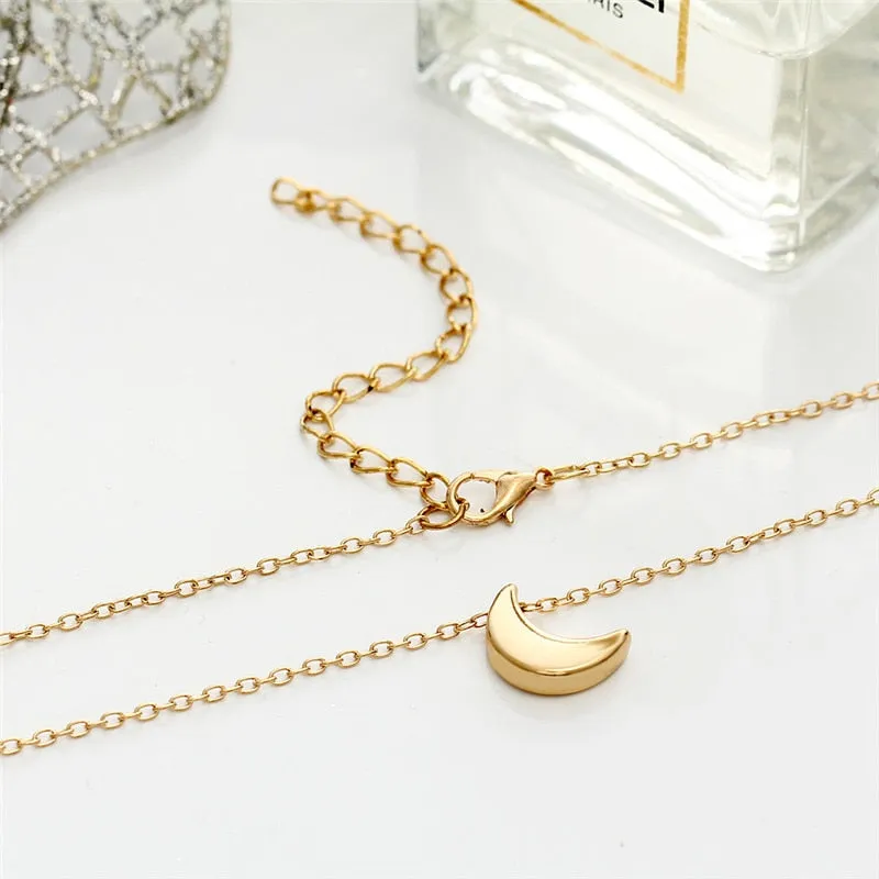 Carissa Boho Moon Choker Pendant Necklace
