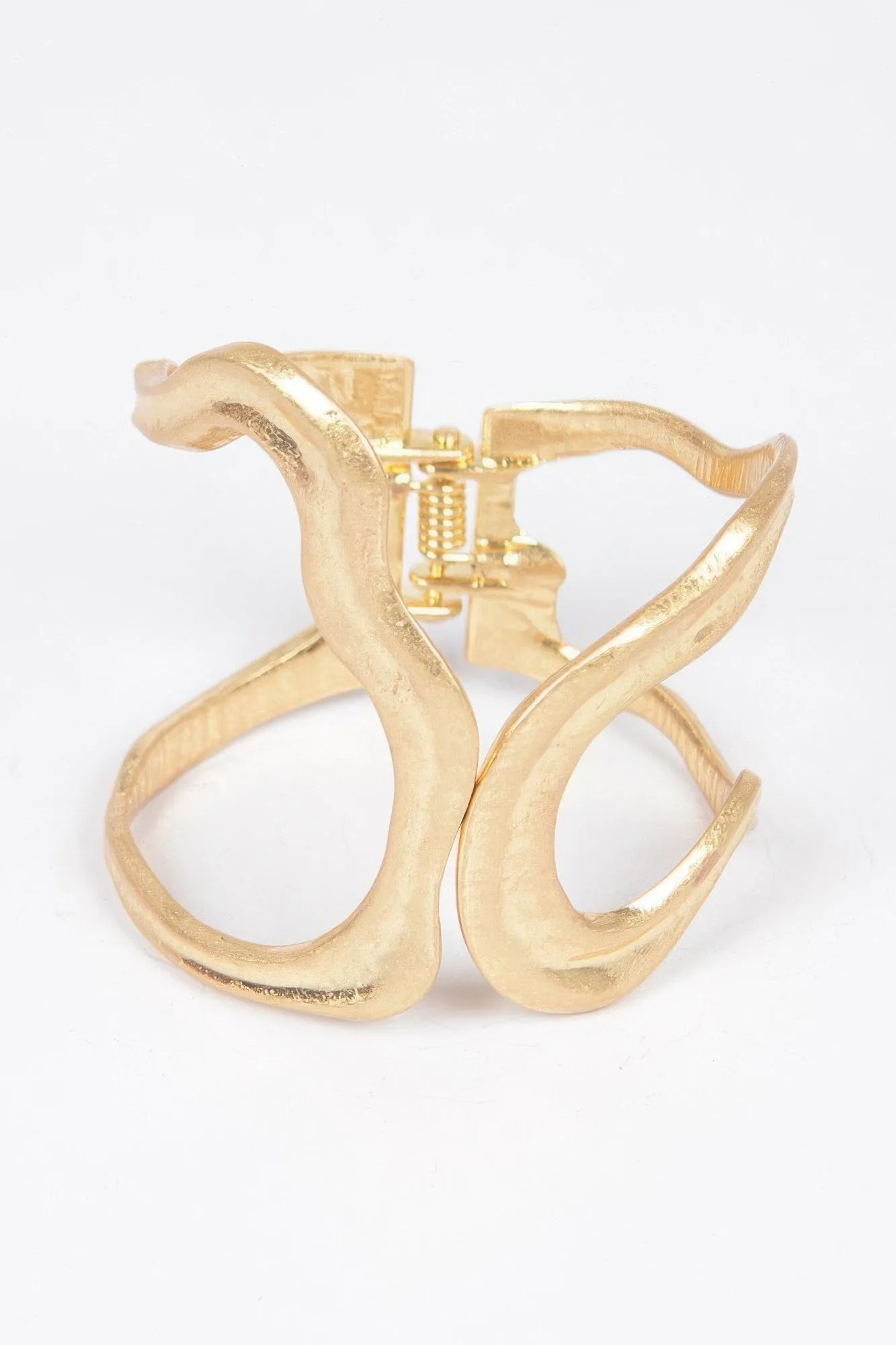 Cast Metal Spring Hinge Cuff Bracelet