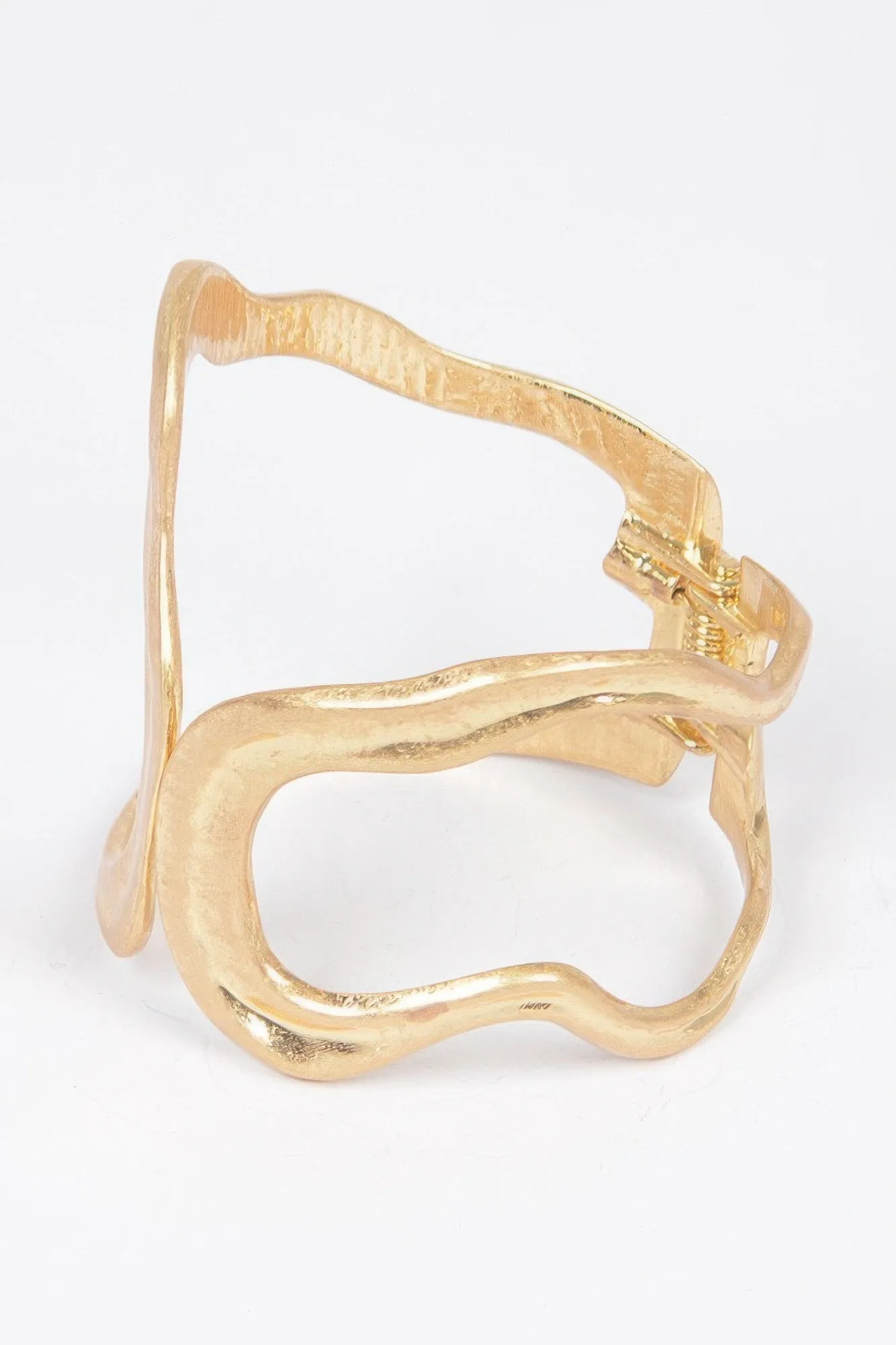 Cast Metal Spring Hinge Cuff Bracelet