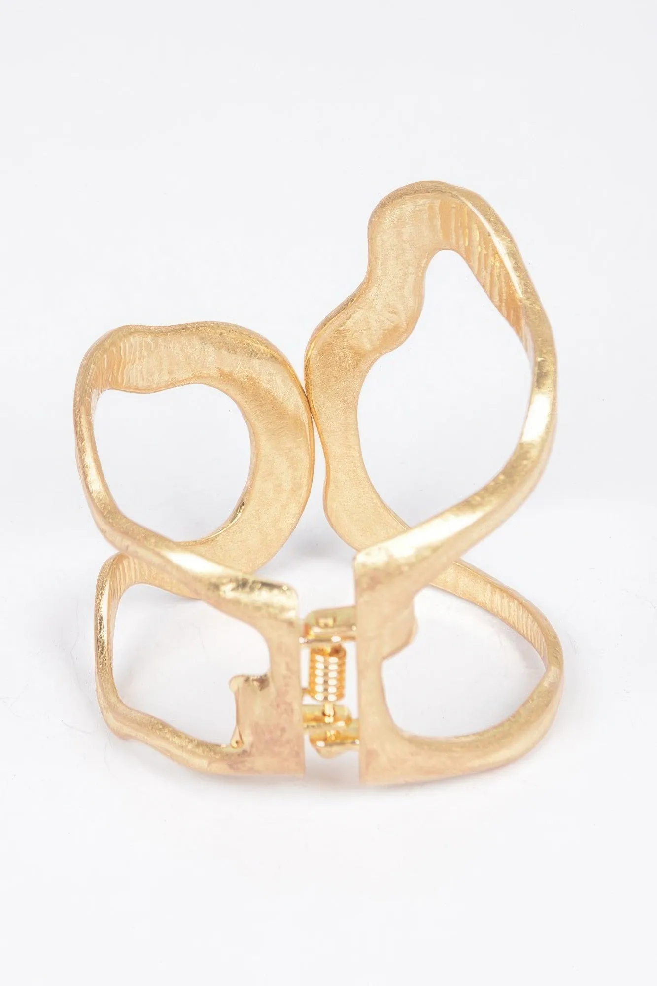 Cast Metal Spring Hinge Cuff Bracelet