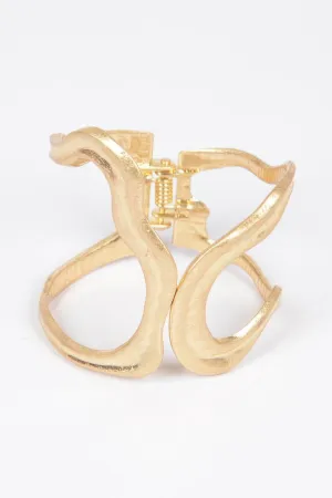 Cast Metal Spring Hinge Cuff Bracelet
