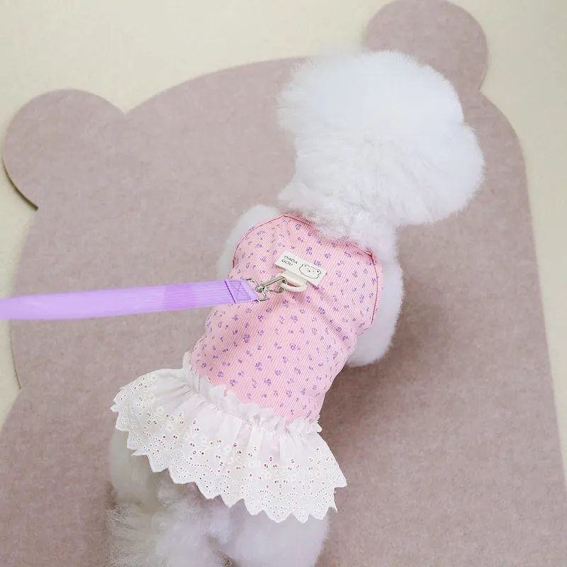 Casual Cotton Ditsy Floral Pet Clothing