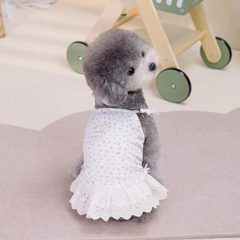 Casual Cotton Ditsy Floral Pet Clothing