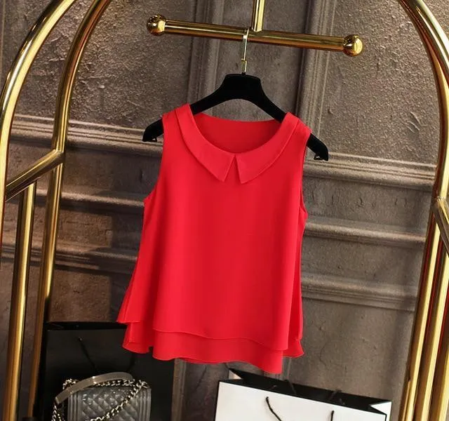 Casual Plus Size Chiffon Blouse