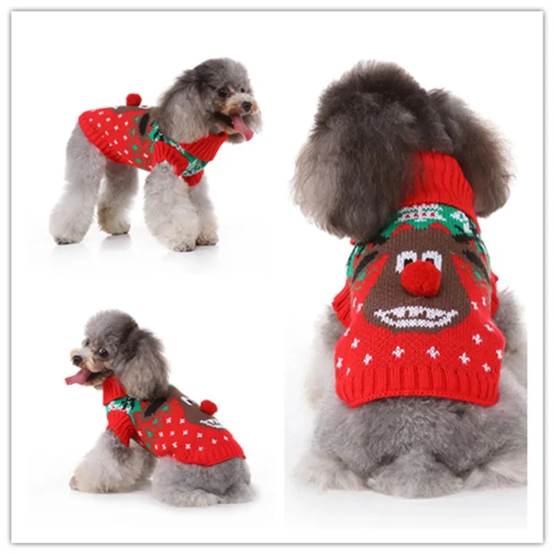 Casual Polyester Christmas Elk Pet Clothing