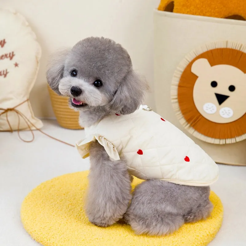 Casual Polyester Heart Shape Pet Clothing