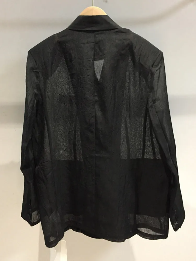 Casual Solid Blazer For Women Notched Collar Long Sleeve Blazers