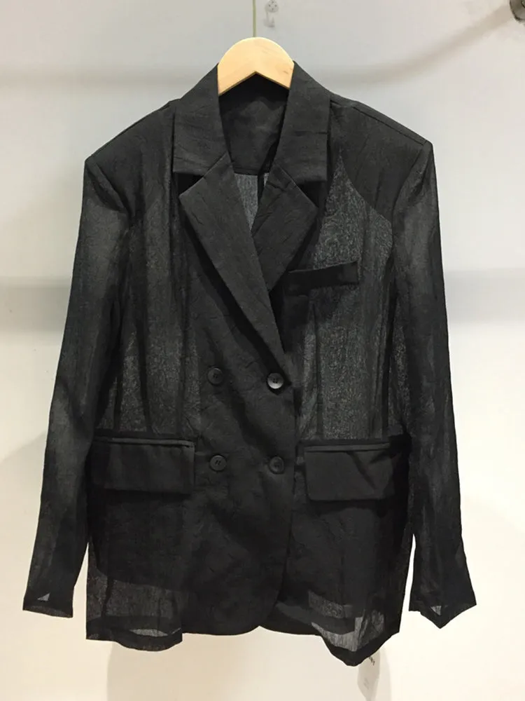 Casual Solid Blazer For Women Notched Collar Long Sleeve Blazers