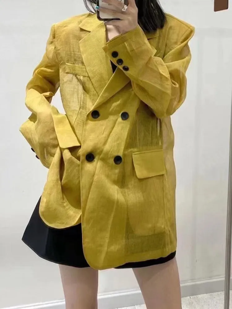 Casual Solid Blazer For Women Notched Collar Long Sleeve Blazers