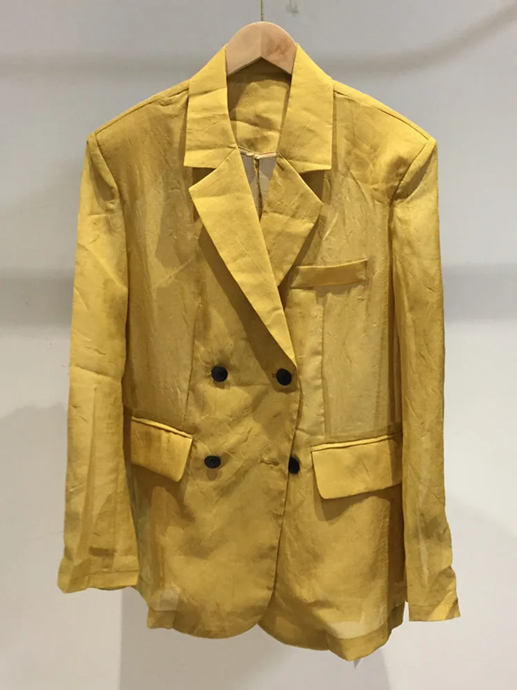 Casual Solid Blazer For Women Notched Collar Long Sleeve Blazers