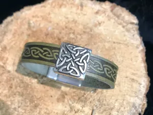 Celtic Leather Cuff with Eternity Knot