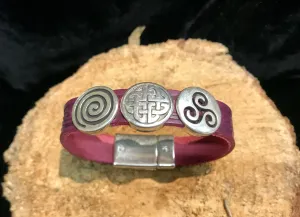 Celtic Leather Cuff with Eternity Knots