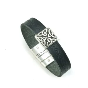Celtic Leather Cuff with Eternity Knots