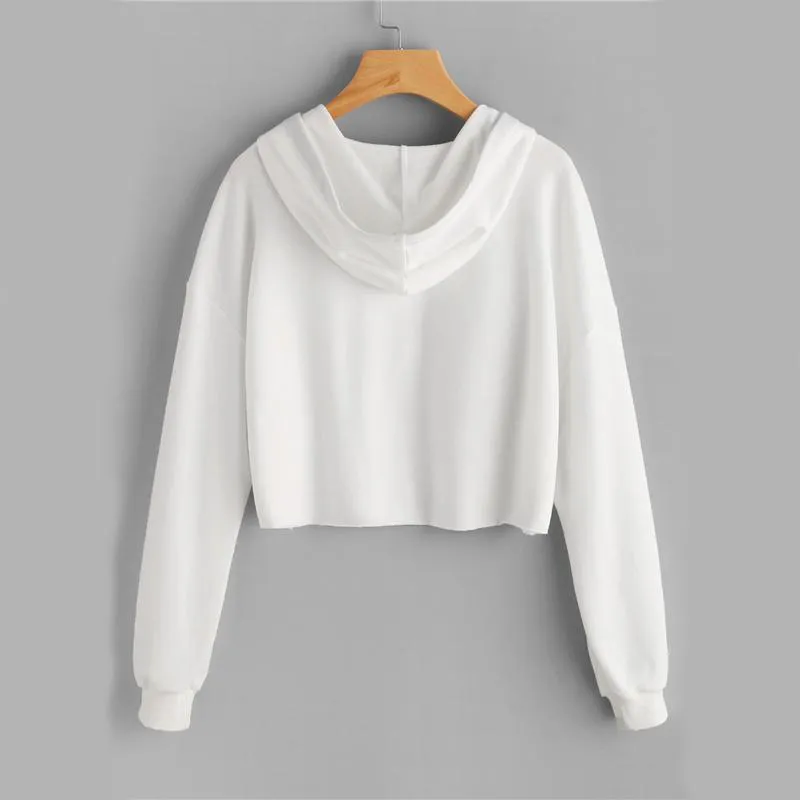 'C'EST LA VIE' Solid Crop Hoodie