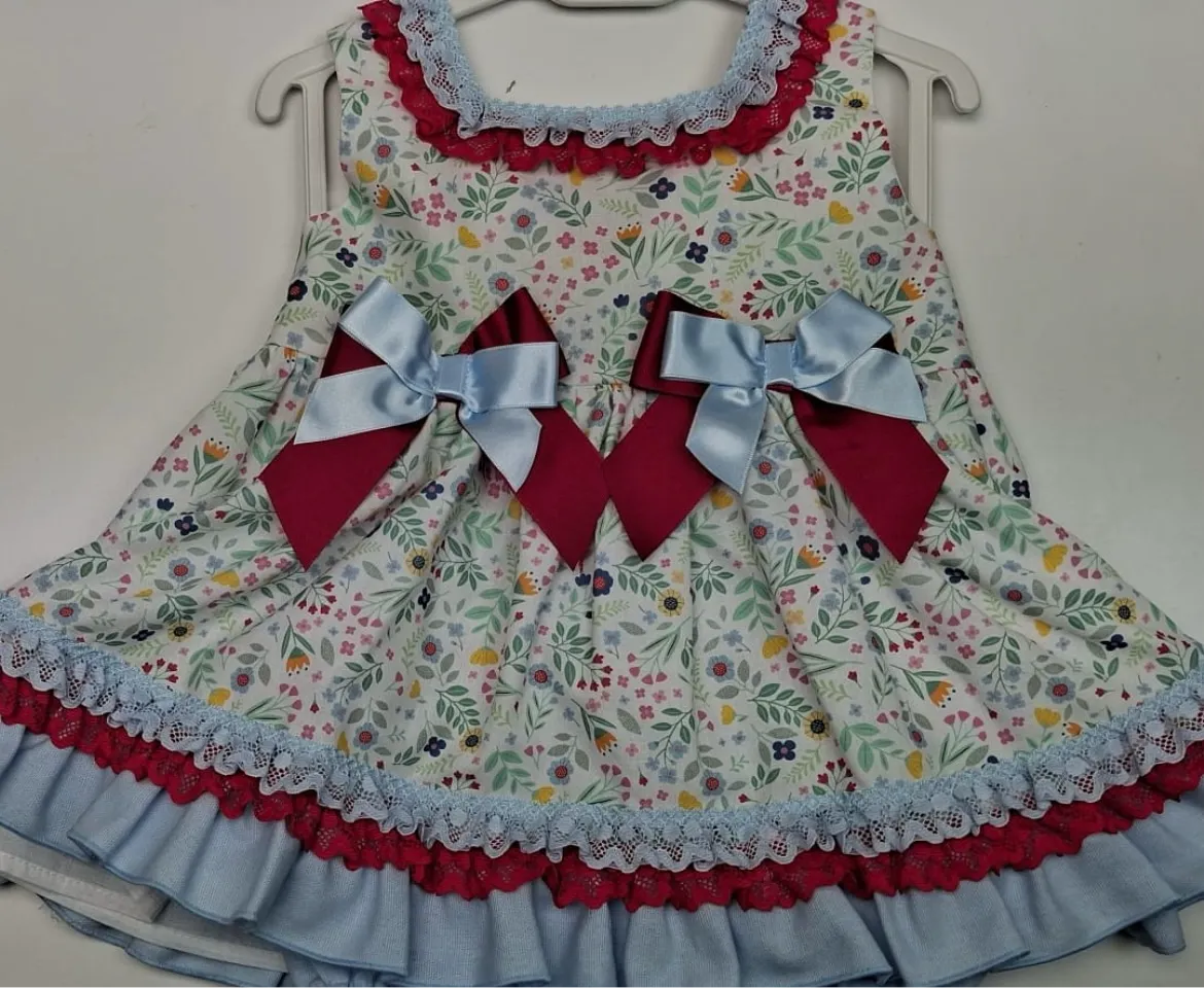 Ceyber Older Girls Hot Pink and Blue Floral Dress