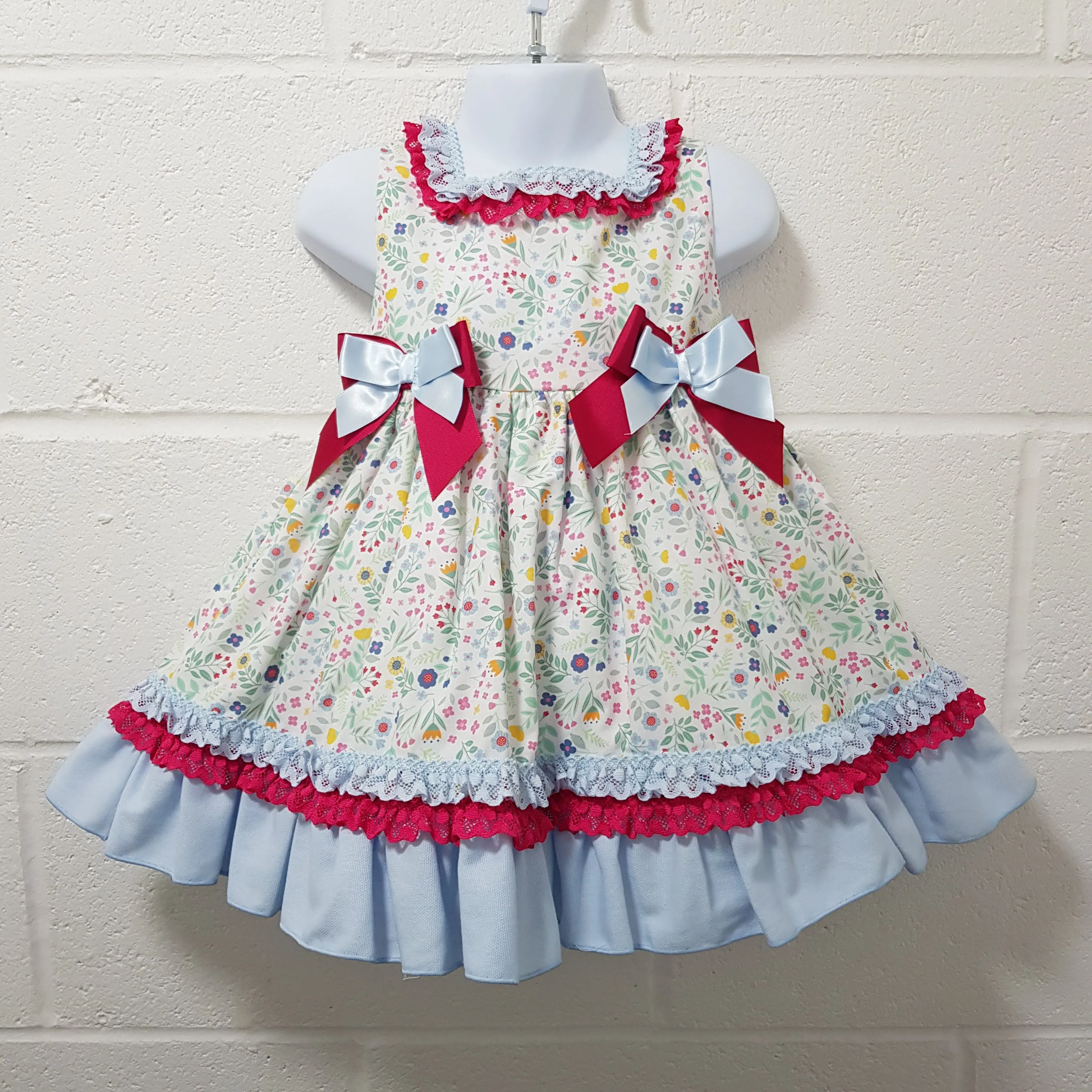 Ceyber Older Girls Hot Pink and Blue Floral Dress